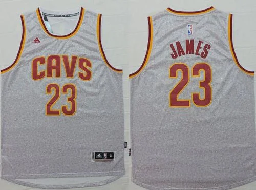 Basketball Jersey for Casual Wear-Cavaliers #23 LeBron James Gray Fashion Stitched Basketball Jersey