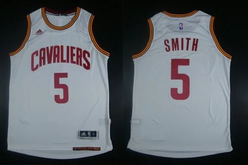 Basketball Jersey for Holiday Gifts for Basketball Fans-Revolution 30 Cavaliers #5 J.R. Smith White Stitched Basketball Jersey