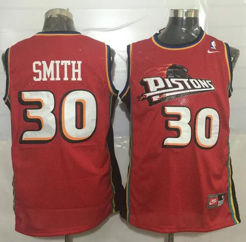 Basketball Jersey for Team Spirit Apparel for Supporters-Pistons #30 Joe Smith Red Throwback Stitched Basketball Jersey