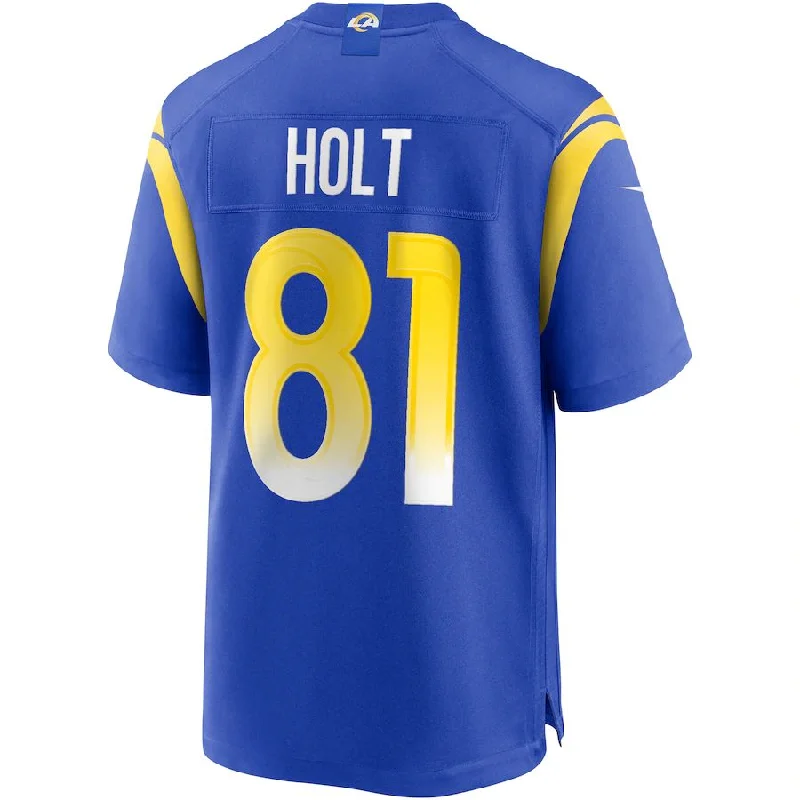 Rugby Jersey for Personalized Rugby Jerseys for Teams-LA.Rams #81 Torry Holt Royal Game Retired Player Jersey Stitched American Football Jerseys