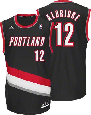 Basketball Jersey for Personalized Jerseys for Events-Blazers #12 LaMarcus Aldridge Black Revolution 30 Stitched Basketball Jersey