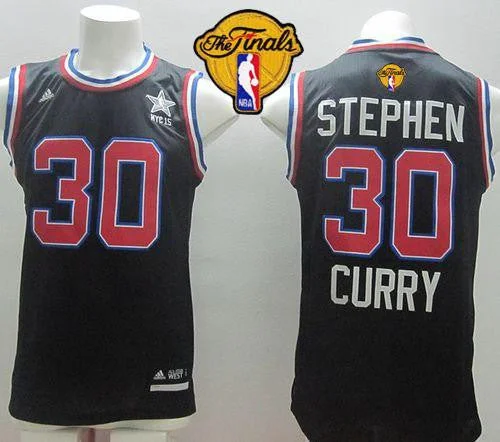 Basketball Jersey for Team Gear for School Basketball Teams-Warriors #30 Stephen Curry Black 2015 All Star The Finals Patch Stitched Basketball Jersey