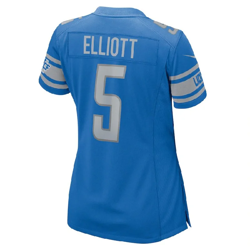 Rugby Jersey for Custom Graphics for Rugby Jerseys-D.Lions #5 DeShon Elliott Blue Player Game Jersey Stitched American Football Jerseys