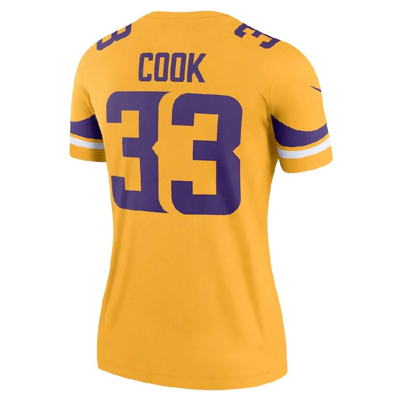 Rugby Jersey for Rugby Players’ Custom Apparel-MN.Vikings #33 Dalvin Cook Gold Inverted Legend Jersey Stitched American Football Jerseys