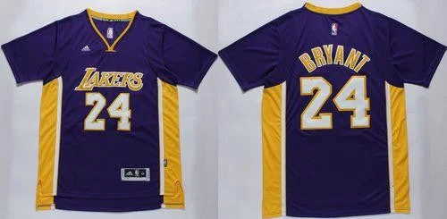 Basketball Jersey for Local Basketball Tournaments-Lakers #24 Kobe Bryant Purple Short Sleeve Stitched Basketball Jersey