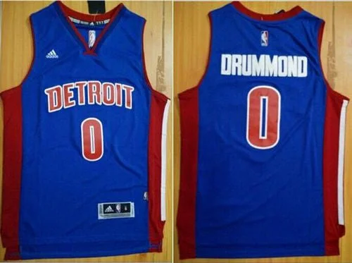 Basketball Jersey for Custom Team Jerseys for Kids-Pistons #0 Andre Drummond Blue Stitched Basketball Jersey