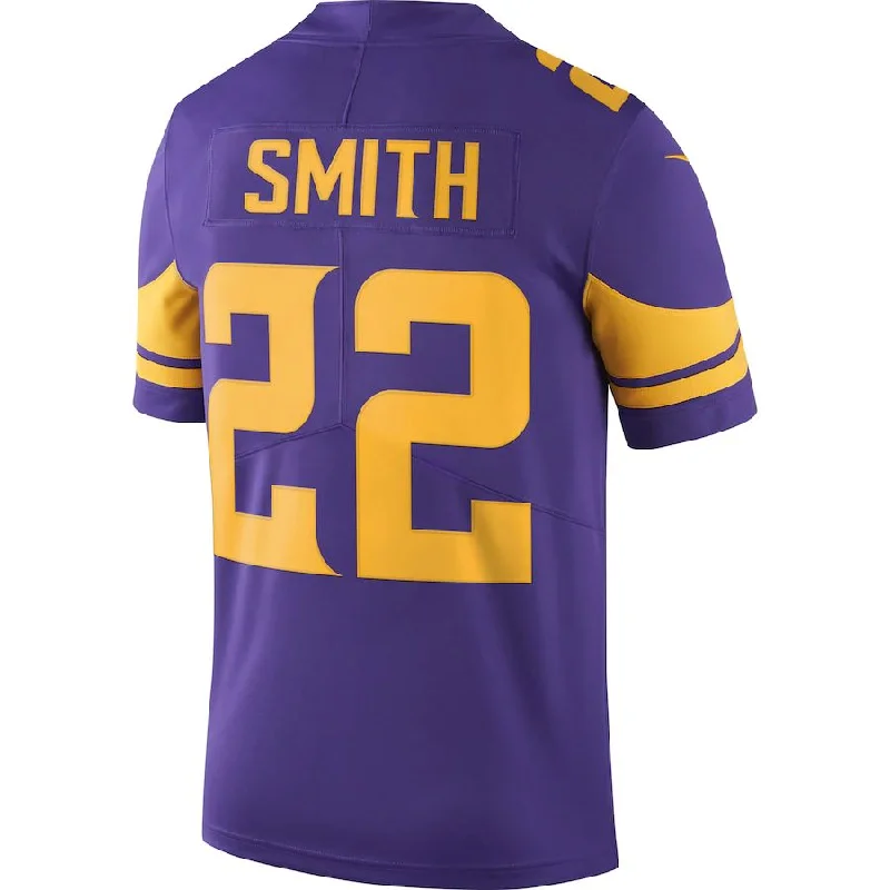 Rugby Jersey for Rugby Supporter Merchandise-MN.Vikings #22 Harrison Smith Purple Vapor Untouchable Color Rush Limited Player Jersey Stitched American Football Jerseys