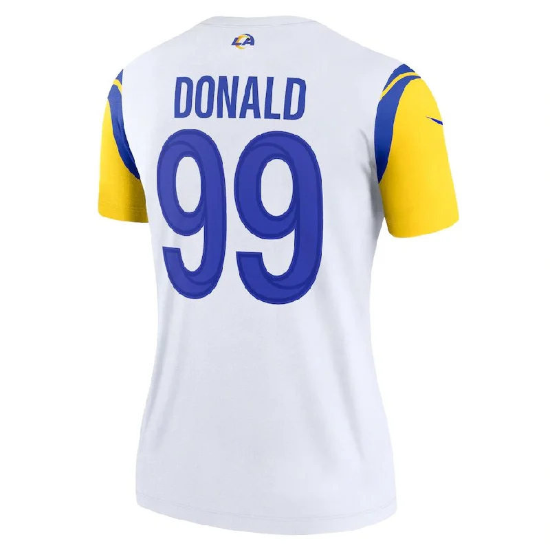 Rugby Jersey for Team Merchandise-LA.Rams #99 Aaron Donald White Legend Jersey Stitched American Football Jersey