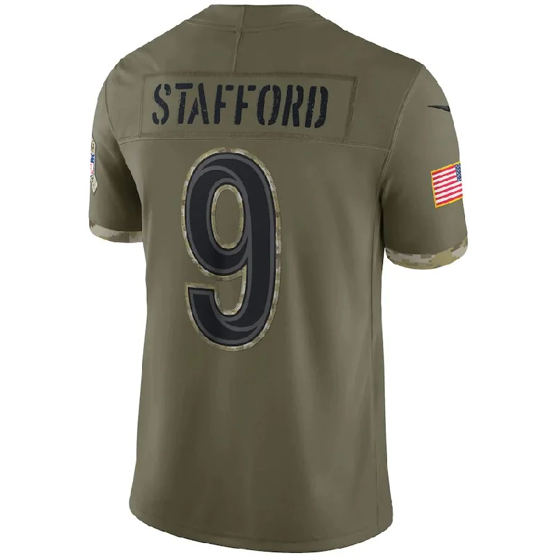 Rugby Jersey for Personalized Jerseys for Events-LA.Rams #9 Matthew Stafford Olive 2022 Salute To Service Limited Jersey Stitched American Football Jerseys