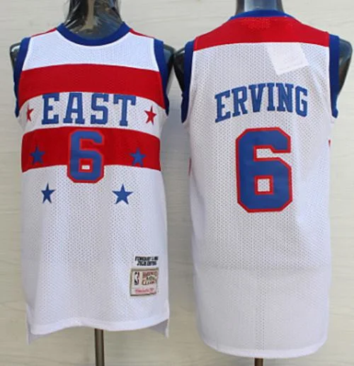 Basketball Jersey for Holiday Gift Ideas for Basketball Fans-76ers #6 Julius Erving White 1980 All Star Stitched Basketball Jersey