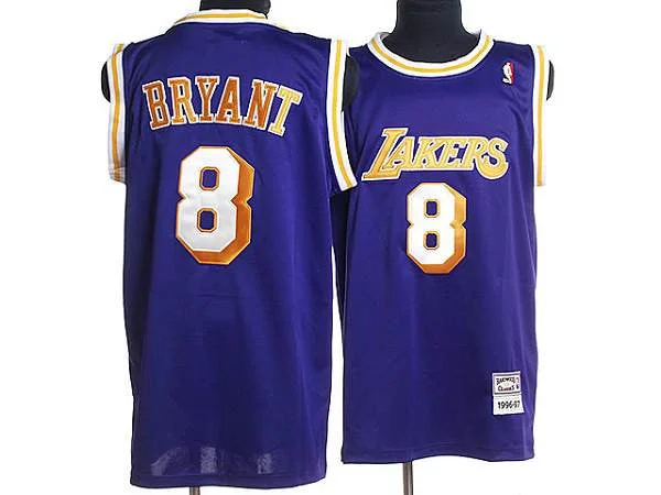 Basketball Jersey for Custom Team Jerseys for Gifts-Mitchell and Ness Lakers #8 Kobe Bryant Stitched Purple Throwback Basketball Jersey