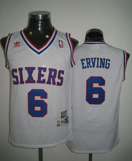 Basketball Jersey for Exclusive Fan Gear-Throwback 76ers #6 Julius Erving Stitched White Basketball Jersey