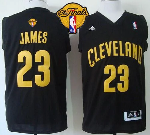 Basketball Jersey for Custom Team Jerseys for Kids-Cavaliers #23 LeBron James Black Fashion The Finals Patch Stitched Basketball Jersey