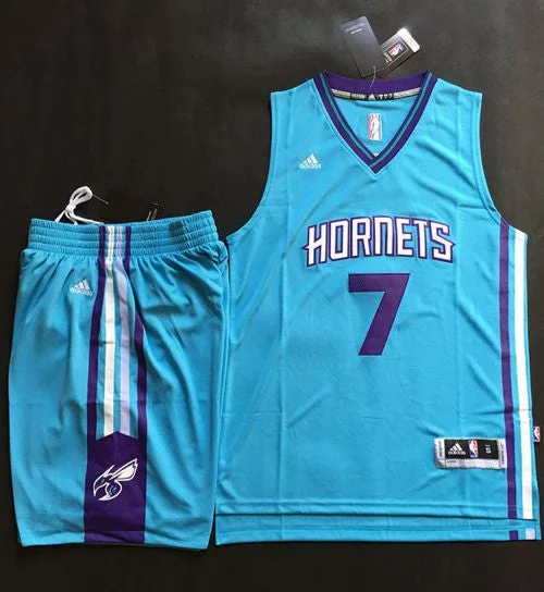 Basketball Jersey for College and Professional Fans-Hornets #7 Jeremy Lin Teal A Set Stitched Basketball Jersey