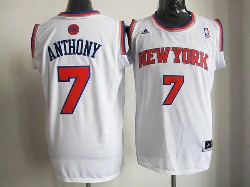 Basketball Jersey for Personalized Jerseys for Events-Knicks #7 Carmelo Anthony White Home New 2012-13 Season Stitched Basketball Jersey