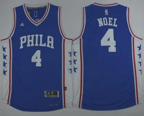 Basketball Jersey for School Teams-Revolution 30 76ers #4 Nerlens Noel Blue Stitched Basketball Jersey