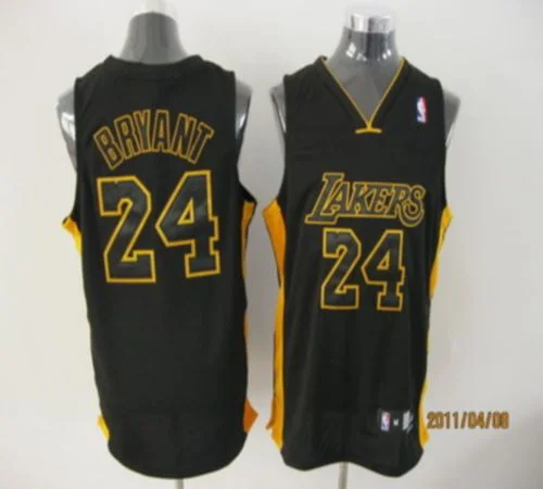 Basketball Jersey for Custom Fan Gear for Competitions-Lakers #24 Kobe Bryant Black With Black NO. Stitched Basketball Jersey