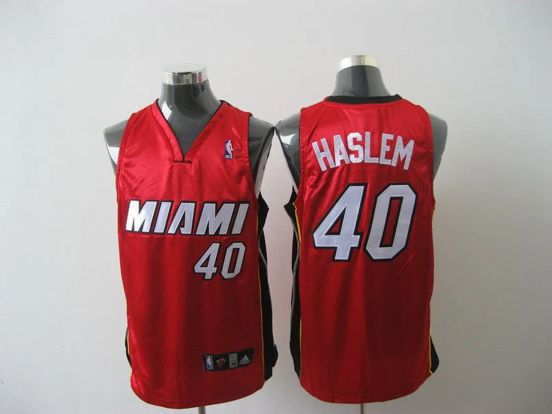 Basketball Jersey for Custom Team Jerseys-Heat #40 Udonis Haslem Red Stitched Basketball Jersey