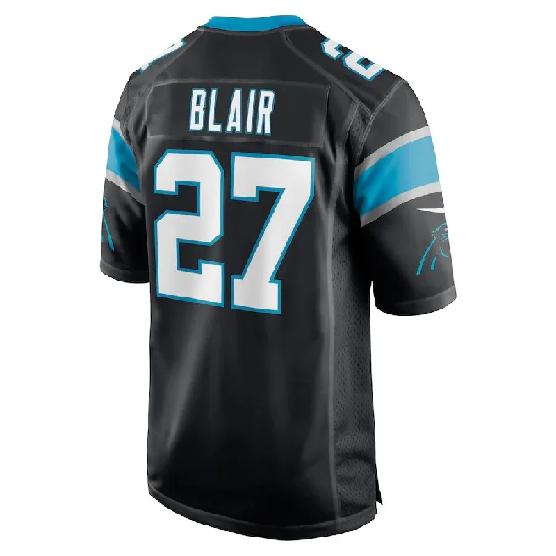 Rugby Jersey for Local Rugby Tournaments-C.Panthers #27 Marquise Blair Black Game Player Jersey Stitched American Football Jerseys