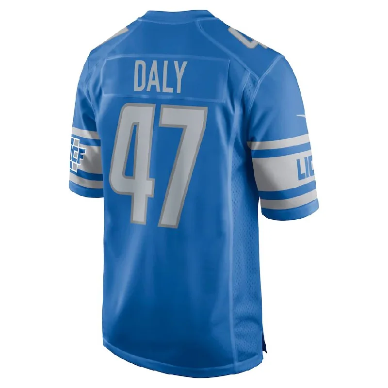 Rugby Jersey for Personalized Jerseys for Fan Clubs-D.Lions #47 Scott Daly Blue Game Jersey Stitched American Football Jerseys