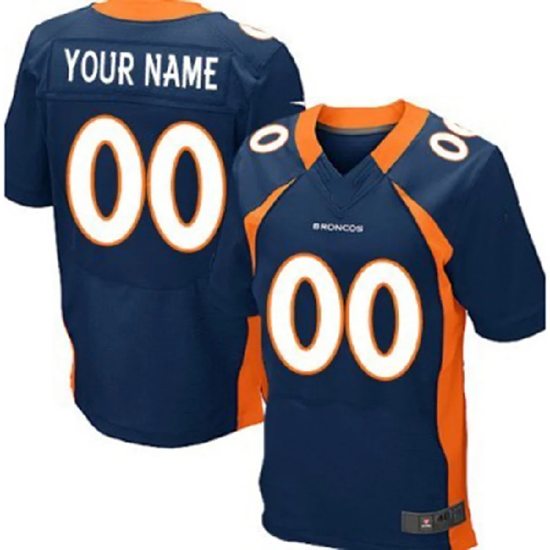 Rugby Jersey for Custom Team Logos for Fans-Custom D.Broncos Blue Elite Jersey Stitched Jersey American Football Jerseys