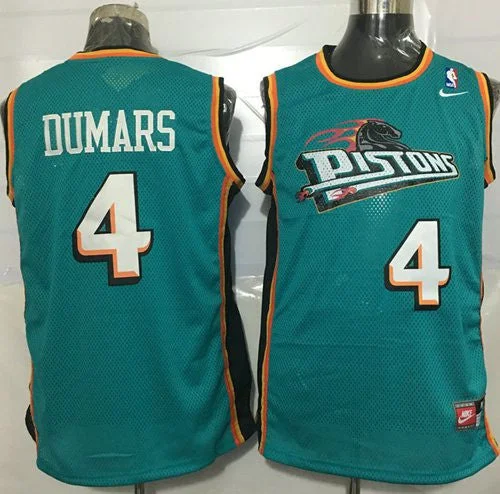 Basketball Jersey for Custom Basketball Apparel for Groups-Pistons #4 Joe Dumars Green Throwback Stitched Basketball Jersey