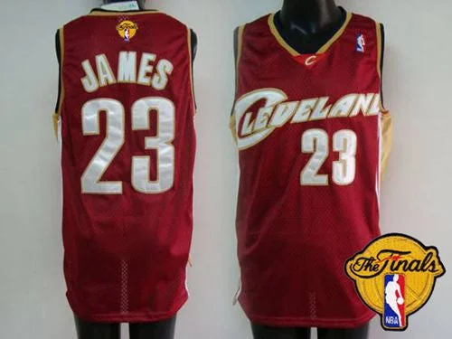 Basketball Jersey for Custom Fan Gear-Cavaliers #23 LeBron James Red The Finals Patch Stitched Basketball Jersey