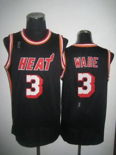 Basketball Jersey for Fun and Interactive Basketball Events-Heat #3 Dwyane Wade Black Hardwood Classics Nights Stitched Basketball Jersey