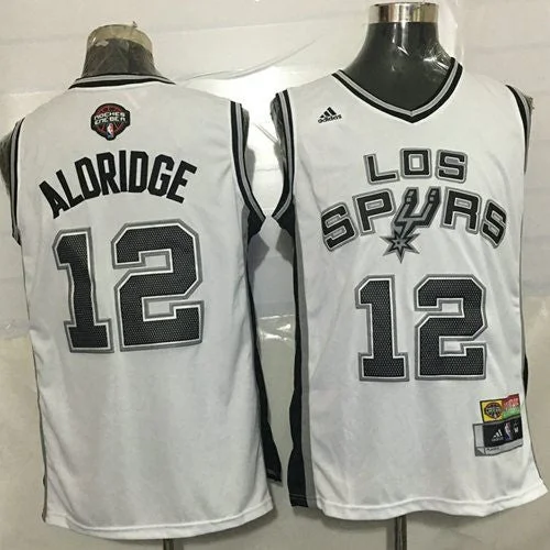 Basketball Jersey for Collector’s Basketball Gear-Spurs #12 LaMarcus Aldridge White Latin Nights Stitched Basketball Jersey