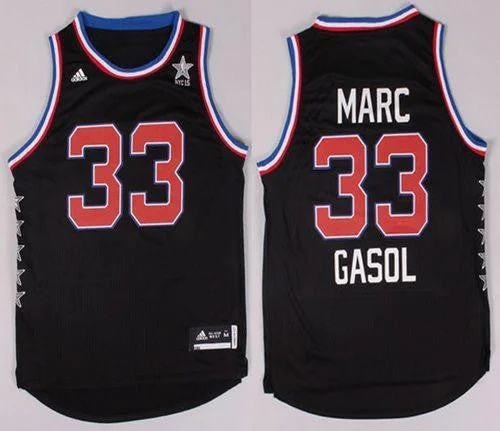 Basketball Jersey for Holiday Gift Ideas for Basketball Fans-Grizzlies #33 Marc Gasol Black 2015 All Star Stitched Basketball Jersey