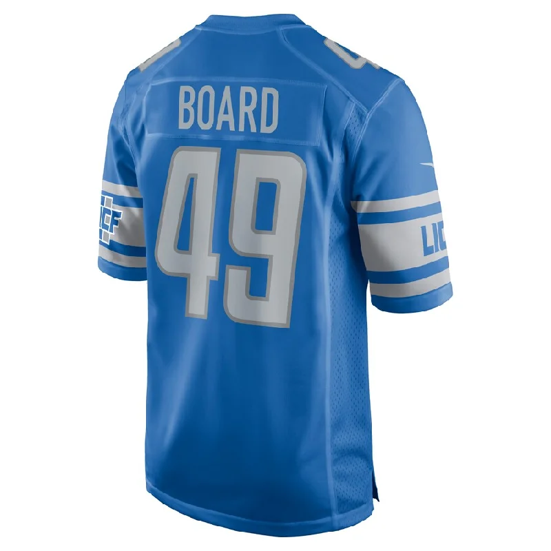 Rugby Jersey for Customized Jerseys for Rugby Leagues-D.Lions #49 Chris Board Blue Player Game Jersey Stitched American Football Jerseys