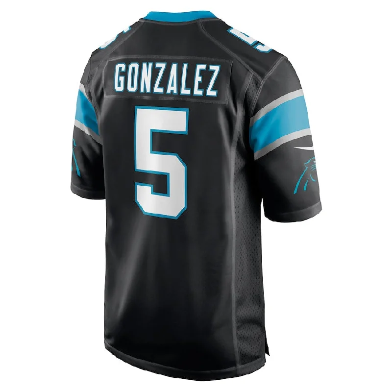 Rugby Jersey for Fun Family Rugby Events-C.Panthers #5 Zane Gonzalez Black Game Jersey Stitched American Football Jerseys