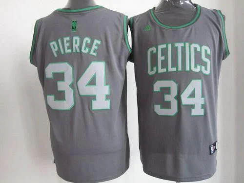 Basketball Jersey for Basketball Jerseys for Competitions-Celtics #34 Paul Pierce Grey Graystone Fashion Embroidered Basketball Jersey