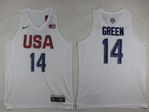 Basketball Jersey for School Teams-Team USA #14 Draymond Green White 2016 Dream Team Stitched Basketball Jersey