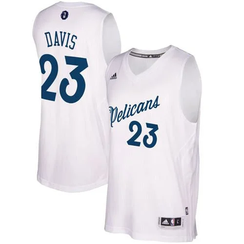 Basketball Jersey for Custom Basketball Shirts-Pelicans #23 Anthony Davis White 2016-2017 Christmas Day Stitched Basketball Jersey