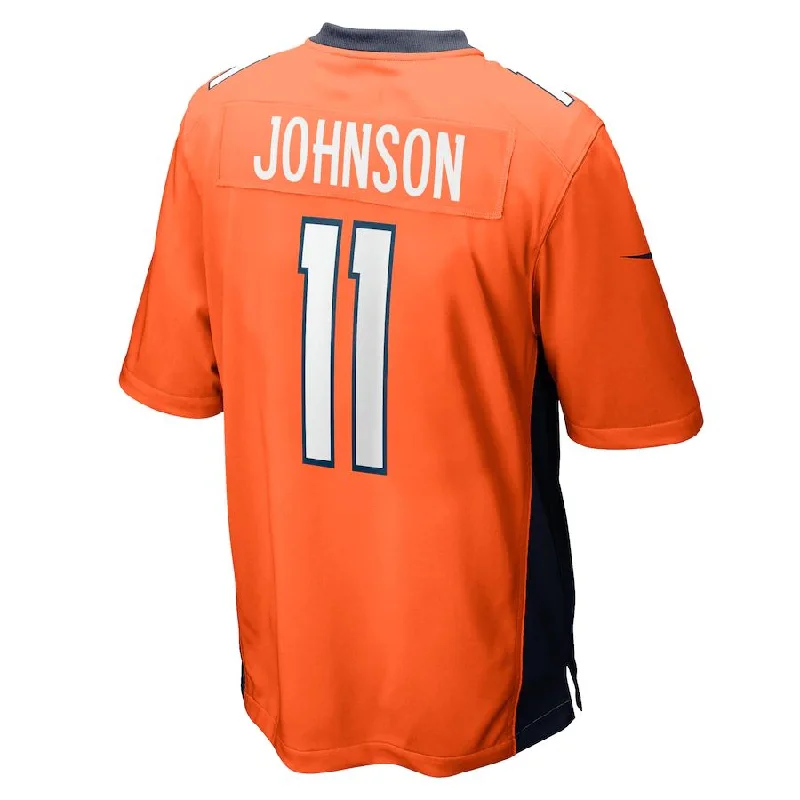 Rugby Jersey for Team Merchandise for Events-D.Broncos #11 Josh Johnson Orange Game Player Jersey Stitched American Football Jerseys