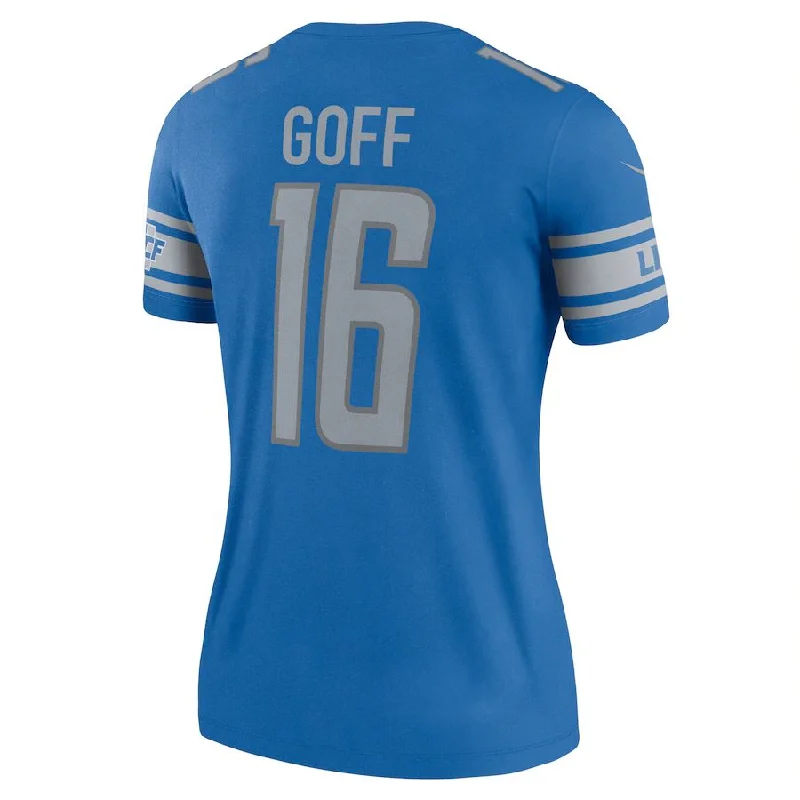 Rugby Jersey for Personalized Fan Apparel for Teams-D.Lions #16 Jared Goff Blue Legend Jersey Stitched American Football Jerseys