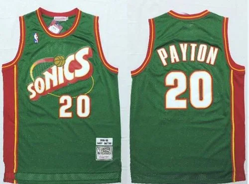 Basketball Jersey for Personalized Fanwear-Mitchell And Ness Thunder #20 Gary Payton Green SuperSonics Stitched Basketball Jersey