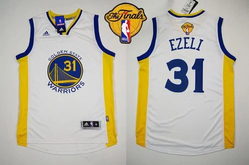 Basketball Jersey for Special Edition Basketball Fan Gear-Revolution 30 Warriors #31 Festus Ezeli White The Finals Patch Stitched Basketball Jersey