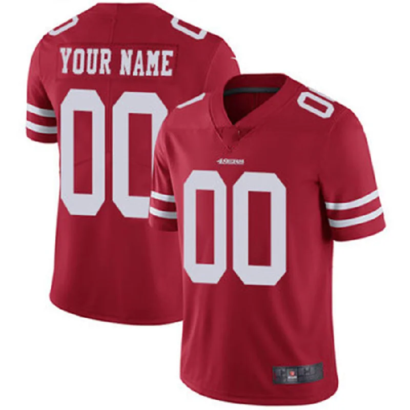 Rugby Jersey for Personalized Jerseys for Local Leagues-Custom SF.49ers Home Red Vapor Untouchable Limited Jersey Stitched American Football Jerseys