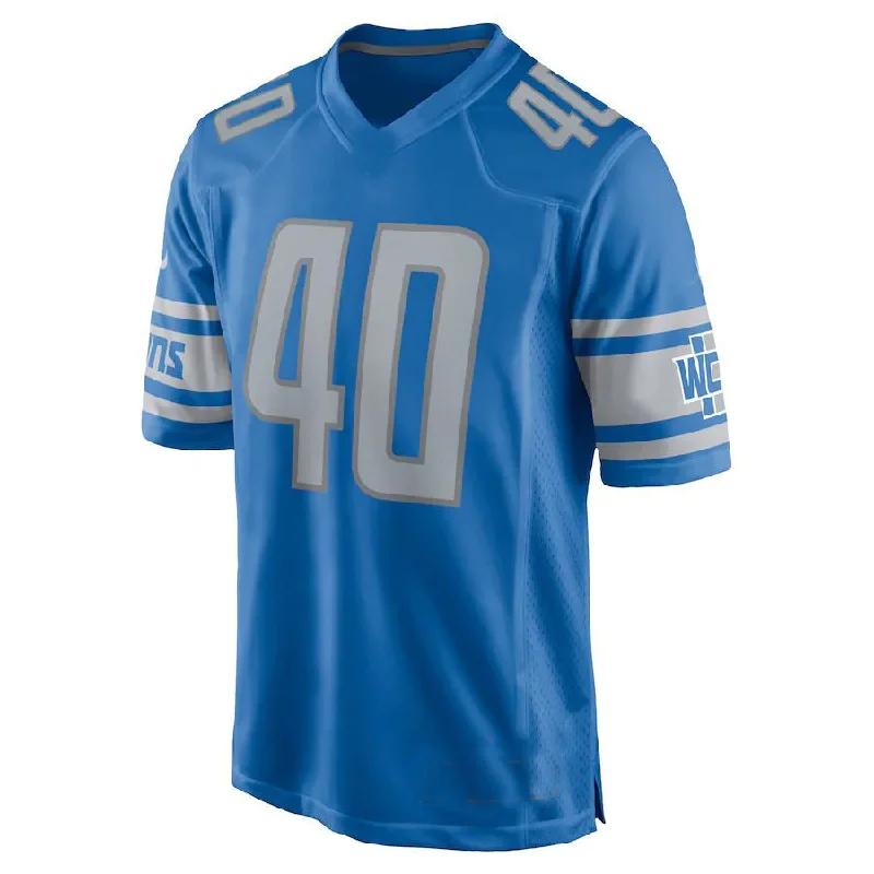 Rugby Jersey for Personalized Jerseys for Local Leagues-D.Lions #40 Jarrad Davis Blue Player Game Jersey Stitched American Football Jerseys