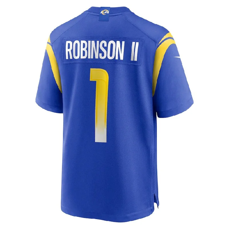 Rugby Jersey for School Spirit Wear-LA.Rams #1 Allen Robinson Royal Game  Stitched American Football Jersey