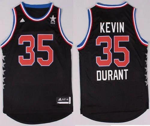 Basketball Jersey for Vintage Designs-Thunder #35 Kevin Durant Black 2015 All Star Stitched Basketball Jersey