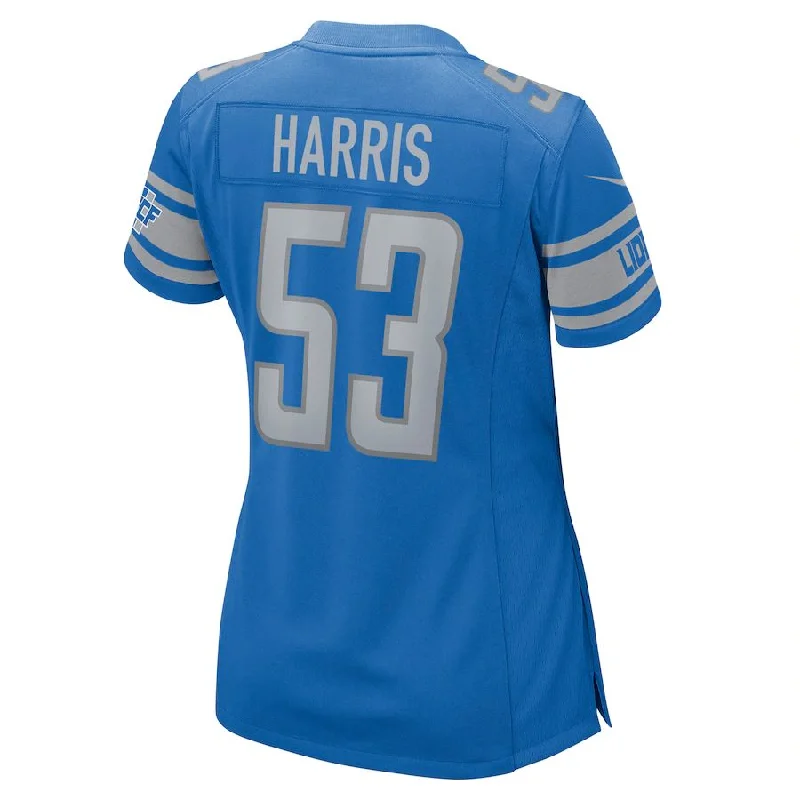 Rugby Jersey for Holiday Gifts for Rugby Fans-D.Lions #53 Charles Harris Blue Game Jersey Stitched American Football Jerseys