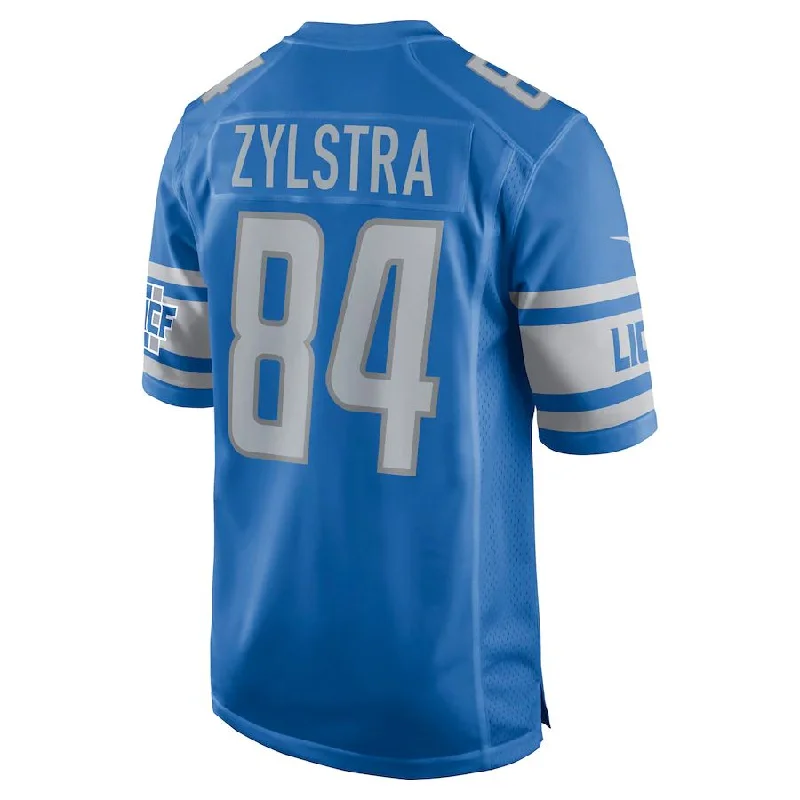 Rugby Jersey for Rugby Players and Fans-D.Lions #84 Shane Zylstra Blue Game Jersey Stitched American Football Jerseys