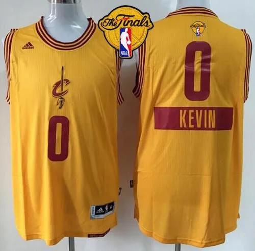 Basketball Jersey for Sports Apparel for All Ages-Cavaliers #0 Kevin Love Yellow 2014-15 Christmas Day The Finals Patch Stitched Basketball Jersey