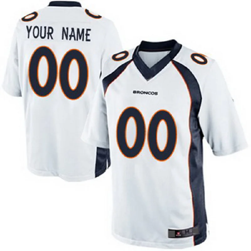 Rugby Jersey for Personalized Sports Apparel for Kids-Custom D.Broncos 2013 White Limited Jersey Stitched Jersey American Football Jerseys