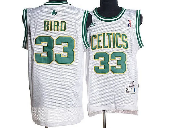 Basketball Jersey for Basketball Supporter Merchandise for Fans-Mitchell and Ness Celtics #33 Larry Bird Stitched White Throwback Basketball Jersey