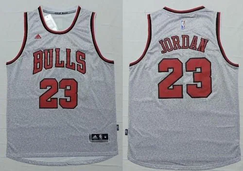 Basketball Jersey for Fun Family Basketball Games-Revolution 30 Bulls #23 Michael Jordan Grey Stitched Basketball Jersey