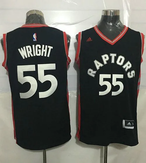 Basketball Jersey for Fan Apparel for College Basketball-Raptors #55 Delon Wright Black Stitched Basketball Jersey